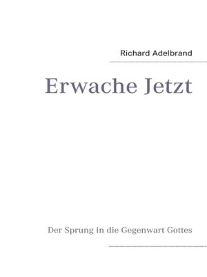 cover image of Erwache Jetzt